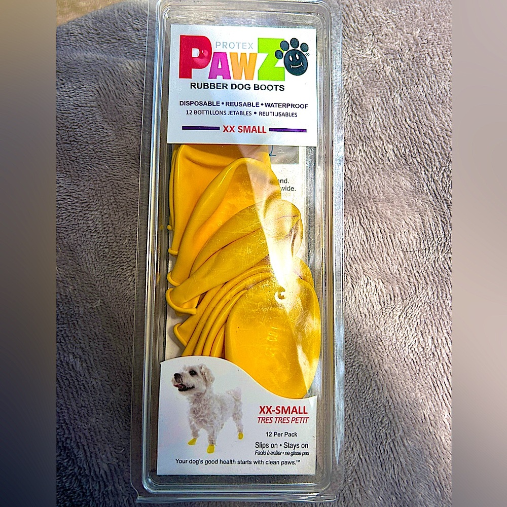NWT PAWZ Yellow Rubber Dog Boots XX-Small